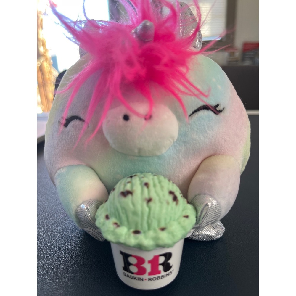 Cute Unicorn Plush‎ with Mint Chocolate Chip Ice Cream Baskin Robbins Toy